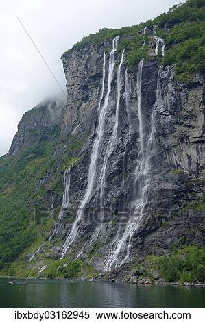 "Seven Sisters Waterfall, Geirangerfjord, Geiranger, More og Romsdal, Western Norway, Norway, Europe" View Large Photo Image Stock Photography - "Seven Sisters Waterfall, Geirangerfjord, Geiranger, More og Romsdal, Western Norway, Norway, Europe". Fotosearch