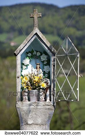 "Shrine with statue of Mary, Mondsee, Salzkammergut, Upper Austria, Austria, Europe" View Large Photo Image Stock Image - "Shrine with statue of Mary, Mondsee, Salzkammergut, Upper Austria, Austria, Europe". Fotosearch