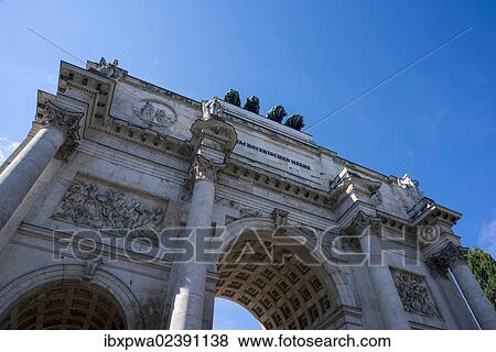 Stock Photo - "Siegestor, Victory Gate, Munich, Bavaria, Germany, Europe". Fotosearch