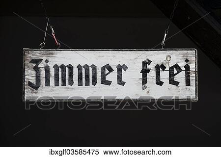 "Sign """"Zimmer frei"""", German for """"vacancy""""" View Large Photo Image Stock Photography - "Sign """"Zimmer frei"""", German for """"vacancy""""". Fotosearch
