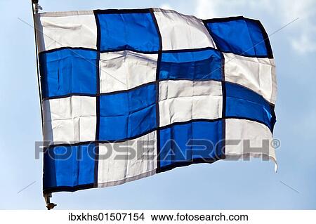 Picture - "Signal flag for the letter N, international maritime signal flag, international code of signals". Fotosearch