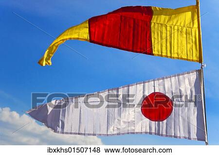 Stock Photo - "Signal flag for the numbers 0 and 1, international maritime signal flags, international code of signals". Fotosearch