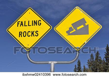 "Signs, falling rocks and steep decline, Highway 65, Grand Mesa National Forest, Colorado, USA" View Large Photo Image Stock Photograph - "Signs, falling rocks and steep decline, Highway 65, Grand Mesa National Forest, Colorado, USA". Fotosearch