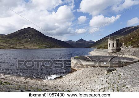 Stock Image - "Silent Valley Reservoir, Mourne Mountains, County Down, Northern Ireland, Ireland, Great Britain, Europe". Fotosearch