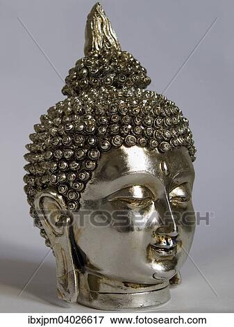 Silver head of a Buddha with eyes closed View Large Photo Image Stock Photo - Silver head of a Buddha with eyes closed. Fotosearch