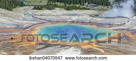 "Sinter crust of? Çï? Çïthe Grand Prismatic Spring, Bison on the left, Yellowstone National Park, Wyoming, United States, North America" View Large Photo Image Stock Photo - "Sinter crust of? Çï? Çïthe Grand Prismatic Spring, Bison on the left, Yellowstone National Park, Wyoming, United States, North America". Fotosearch