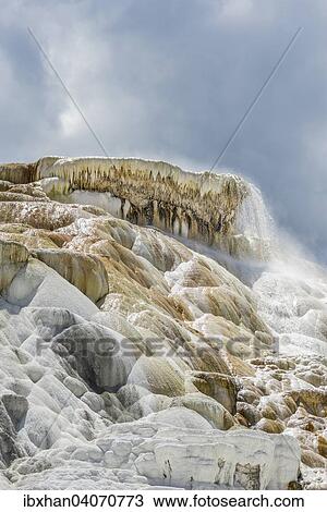 "Sinter terraces of the Lower Terrace, Mammoth Hot Springs, Yellowstone National Park, Wyoming, United States, North America" View Large Photo Image Stock Image - "Sinter terraces of the Lower Terrace, Mammoth Hot Springs, Yellowstone National Park, Wyoming, United States, North America". Fotosearch