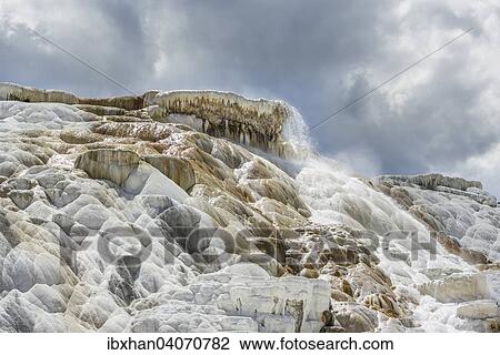 "Sinter terraces of the Lower Terrace, Mammoth Hot Springs, Yellowstone National Park, Wyoming, United States, North America" View Large Photo Image Stock Image - "Sinter terraces of the Lower Terrace, Mammoth Hot Springs, Yellowstone National Park, Wyoming, United States, North America". Fotosearch