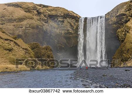 "Skogafoss waterfall, Iceland, Europe" View Large Photo Image Stock Image - "Skogafoss waterfall, Iceland, Europe". Fotosearch