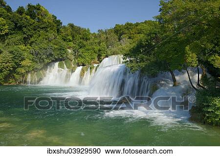 Stock Image - "Skradinski buk waterfall, Krka National Park, Dalmatia, Croatia, Europe". Fotosearch