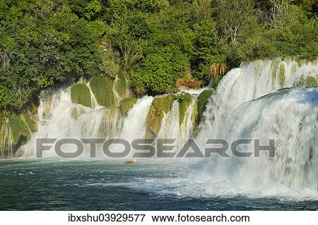 Stock Photo - "Skradinski buk waterfall, Krka National Park, Dalmatia, Croatia, Europe". Fotosearch