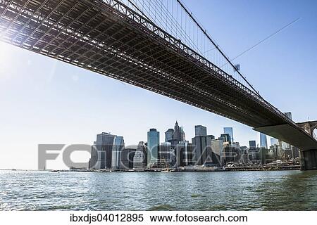 "Skyline and Brooklyn Bridge, Downtown, Manhattan, New York, United States, North America" View Large Photo Image Stock Photography - "Skyline and Brooklyn Bridge, Downtown, Manhattan, New York, United States, North America". Fotosearch