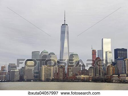 "Skyline of the financial district of Manhattan with the One World Trade Center or Freedom Tower, main building of the new World Trade Center, Manhattan, New York City, New York, United States, North America" View Large Photo Image Stock Photo - "Skyline of the financial district of Manhattan with the One World Trade Center or Freedom Tower, main building of the new World Trade Center, Manhattan, New York City, New York, United States, North America". Fotosearch