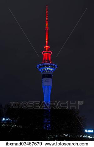 "Skytower at night, Freemans Bay, Auckland, Auckland Region, New Zealand, Oceania" View Large Photo Image Stock Photo - "Skytower at night, Freemans Bay, Auckland, Auckland Region, New Zealand, Oceania". Fotosearch