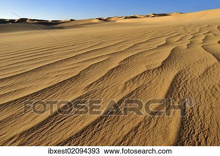 Stock Image - "Small erg or sand dunes near Tehenadou, Adrar n'Ahnet, Adrar Ahnet, Algeria, Sahara, North Africa, Africa". Fotosearch
