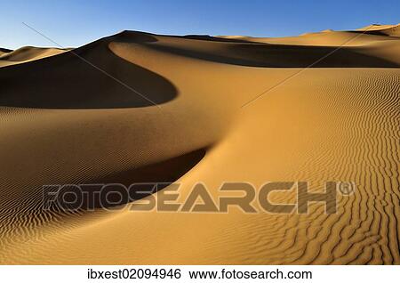 Stock Photograph - "Small erg or sand dunes near Tehenadou, Adrar n'Ahnet, Algeria, Sahara, North Africa, Africa". Fotosearch