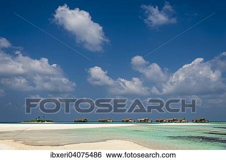 "Small islands and water bungalows, Paradise Island, Maldives, Asia" View Large Photo Image Stock Photograph - "Small islands and water bungalows, Paradise Island, Maldives, Asia". Fotosearch