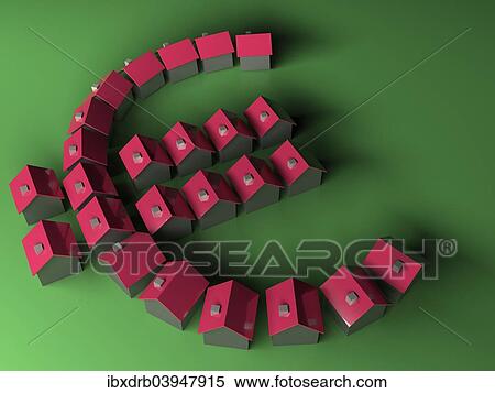 Small model houses forming the Euro symbol View Large Photo Image Stock Photography - Small model houses forming the Euro symbol. Fotosearch