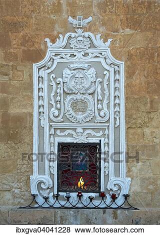 "Small shrine with a Sanctuary Lamp, Franciscan Church of St Mary of Jesus, Knisja Santa Marija ta'Giezu, European Capital of Culture 2018, Valletta, Malta, Europe" View Large Photo Image Stock Photo - "Small shrine with a Sanctuary Lamp, Franciscan Church of St Mary of Jesus, Knisja Santa Marija ta'Giezu, European Capital of Culture 2018, Valletta, Malta, Europe". Fotosearch