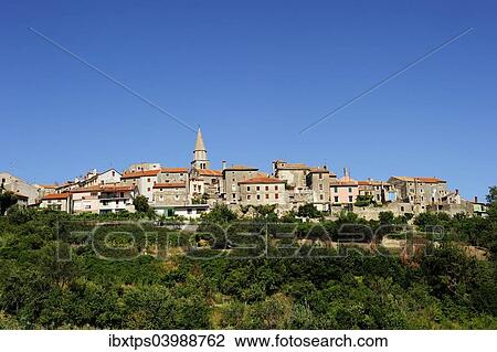 "Small town situated on a hill, Motovun, Istria, Croatia, Europe" View Large Photo Image Stock Image - "Small town situated on a hill, Motovun, Istria, Croatia, Europe". Fotosearch