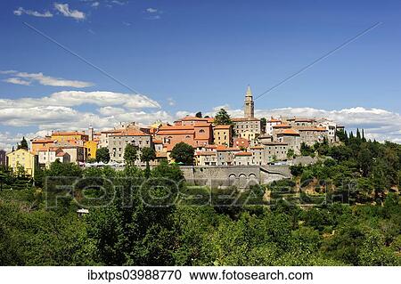 "Small town situated on a hill, Motovun, Istria, Croatia, Europe" View Large Photo Image Stock Image - "Small town situated on a hill, Motovun, Istria, Croatia, Europe". Fotosearch
