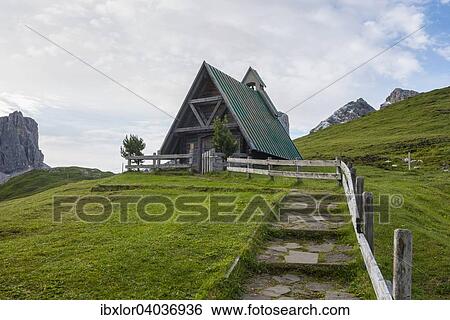 "Small wooden chapel, Giau Pass, Dolomite, Veneto, Italy, Europe" View Large Photo Image Stock Photograph - "Small wooden chapel, Giau Pass, Dolomite, Veneto, Italy, Europe". Fotosearch