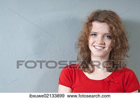 Stock Photo - "Smiling girl, portrait". Fotosearch