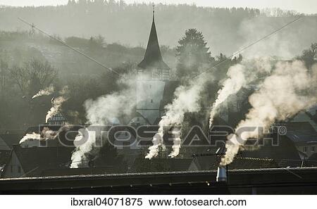 "Smoking chimneys, Oberstenfeld, Baden-Wurttemberg, Germany, Europe" View Large Photo Image Stock Photography - "Smoking chimneys, Oberstenfeld, Baden-Wurttemberg, Germany, Europe". Fotosearch