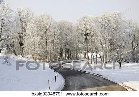 "Snow covered road in winter, Niklasreuth, Upper Bavaria, Bavaria, Germany, Europe" View Large Photo Image Stock Image - "Snow covered road in winter, Niklasreuth, Upper Bavaria, Bavaria, Germany, Europe". Fotosearch