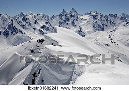 Snow Ridge And Cornices In Winter Gargellen Silvretta Mountains