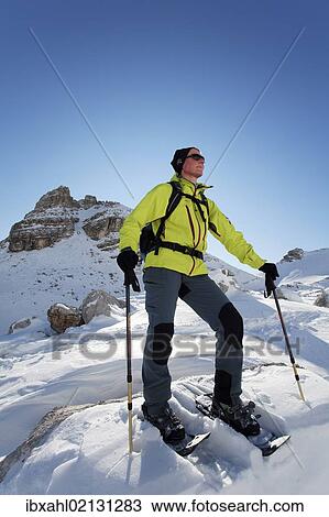 "Snowshoe hiker on the Fanes Alp, St. Vigil, Alto Adige, South Tyrol, Italy, Europe" View Large Photo Image Stock Image - "Snowshoe hiker on the Fanes Alp, St. Vigil, Alto Adige, South Tyrol, Italy, Europe". Fotosearch