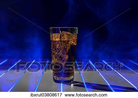 Stock Photo - Soft drink with blue fog effect. Fotosearch