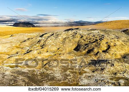 "Solfataras, fumaroles, mud pots, mud pools, sulfur and other minerals, on the summit of the mountain Namafjall, high-temperature area Hverarono, Northeastern Region, Iceland, Europe" View Large Photo Image Stock Photo - "Solfataras, fumaroles, mud pots, mud pools, sulfur and other minerals, on the summit of the mountain Namafjall, high-temperature area Hverarono, Northeastern Region, Iceland, Europe". Fotosearch