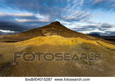 "Solfataras, fumaroles, mud pots, mud pools, sulfur and other minerals, on the summit of the mountain Namafjall, high temperature geothermal area or Hverarond or Hverir, the Myvatn area, Northeastern Region, Iceland, Europe" View Large Photo Image Stock Photo - "Solfataras, fumaroles, mud pots, mud pools, sulfur and other minerals, on the summit of the mountain Namafjall, high temperature geothermal area or Hverarond or Hverir, the Myvatn area, Northeastern Region, Iceland, Europe". Fotosearch