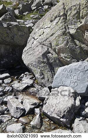 "Source of the Po River, Cottian Alps, Cuneo, Piedmont, Italy, Europe" View Large Photo Image Stock Image - "Source of the Po River, Cottian Alps, Cuneo, Piedmont, Italy, Europe". Fotosearch