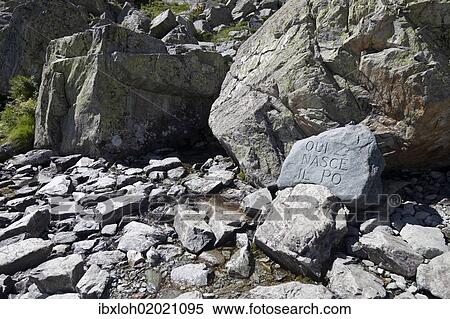 "Source of the Po River, Cottian Alps, Cuneo, Piedmont, Italy, Europe" View Large Photo Image Stock Photography - "Source of the Po River, Cottian Alps, Cuneo, Piedmont, Italy, Europe". Fotosearch