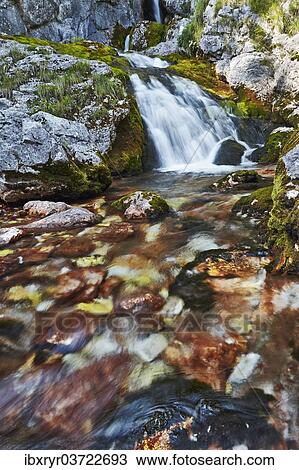 Stock Image - "Source of the Soca River, Triglav National Park, Zapodnem, Slovenia, Europe". Fotosearch