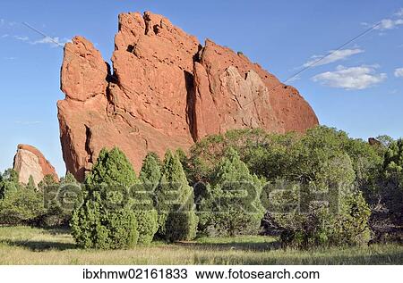 "South Gate Rock, Garden of the Gods, red sandstone rocks, Colorado Springs, Colorado, USA" View Large Photo Image Stock Image - "South Gate Rock, Garden of the Gods, red sandstone rocks, Colorado Springs, Colorado, USA". Fotosearch