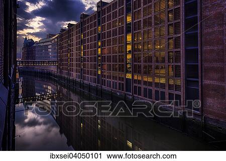 "Speicherstadt Hamburg at the blue hour, Hamburg, Germany, Europe" View Large Photo Image Stock Image - "Speicherstadt Hamburg at the blue hour, Hamburg, Germany, Europe". Fotosearch