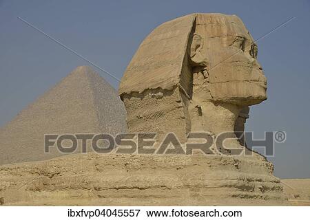 "Sphinx or Great Sphinx of Giza, lion with a human head, built in the 4th Egyptian dynasty around 2700 BC, in front of the Pyramid of Cheops, Giza, Egypt, Africa" View Large Photo Image Stock Photo - "Sphinx or Great Sphinx of Giza, lion with a human head, built in the 4th Egyptian dynasty around 2700 BC, in front of the Pyramid of Cheops, Giza, Egypt, Africa". Fotosearch