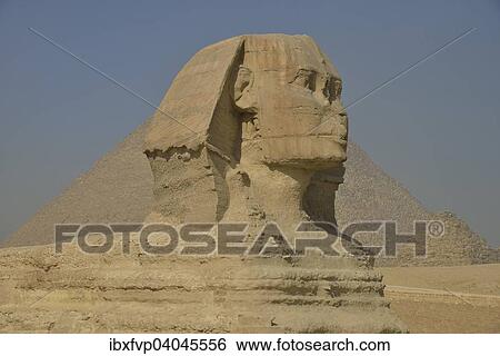 "Sphinx or Great Sphinx of Giza, lion with a human head, built in the 4th Egyptian dynasty around 2700 BC, in front of the Pyramid of Cheops, Giza, Egypt, Africa" View Large Photo Image Stock Photograph - "Sphinx or Great Sphinx of Giza, lion with a human head, built in the 4th Egyptian dynasty around 2700 BC, in front of the Pyramid of Cheops, Giza, Egypt, Africa". Fotosearch