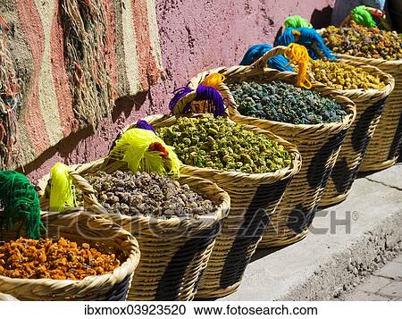 "Spices are on sale in baskets, historic Medina, Marrakech, Marrakech-Tensift-El Haouz, Morocco, Africa" View Large Photo Image Stock Image - "Spices are on sale in baskets, historic Medina, Marrakech, Marrakech-Tensift-El Haouz, Morocco, Africa". Fotosearch