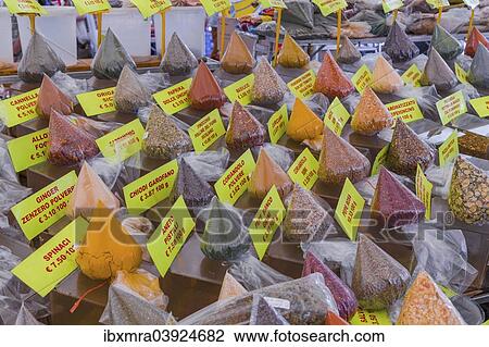 "Spices at a market stall in Campo de' Fiori, Rome, Lazio, Italy, Europe" View Large Photo Image Stock Image - "Spices at a market stall in Campo de' Fiori, Rome, Lazio, Italy, Europe". Fotosearch