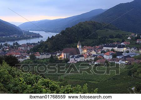 "Spitz and Danube in the evening twilight, Wachau, Waldviertel, Forest Quarter, Lower Austria, Austria, Europe" View Large Photo Image Stock Photo - "Spitz and Danube in the evening twilight, Wachau, Waldviertel, Forest Quarter, Lower Austria, Austria, Europe". Fotosearch