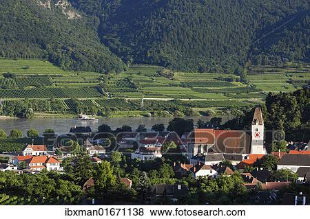 "Spitz with parish church and the Danube, Wachau, Waldviertel, Lower Austria, Austria, Europe" View Large Photo Image Stock Photo - "Spitz with parish church and the Danube, Wachau, Waldviertel, Lower Austria, Austria, Europe". Fotosearch