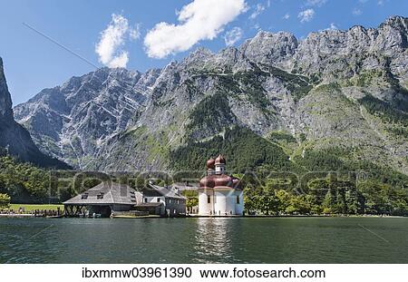 "St. Bartholomae in Konigssee in front of the Watzmann, Berchtesgaden National Park, Berchtesgadener Land district, Upper Bavaria, Bavaria, Germany, Europe" View Large Photo Image Stock Image - "St. Bartholomae in Konigssee in front of the Watzmann, Berchtesgaden National Park, Berchtesgadener Land district, Upper Bavaria, Bavaria, Germany, Europe". Fotosearch