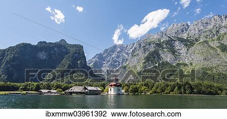 "St. Bartholomae in Konigssee in front of the Watzmann, Berchtesgaden National Park, Berchtesgadener Land district, Upper Bavaria, Bavaria, Germany, Europe" View Large Photo Image Stock Image - "St. Bartholomae in Konigssee in front of the Watzmann, Berchtesgaden National Park, Berchtesgadener Land district, Upper Bavaria, Bavaria, Germany, Europe". Fotosearch