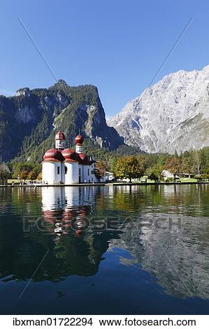 "St. Bartholomae pilgrimage church, Lake Koenigssee, Mt. Watzmann, Nationalpark Berchtesgaden national park, Berchtesgadener Land, Upper Bavaria, Bavaria, Germany, Europe" View Large Photo Image Picture - "St. Bartholomae pilgrimage church, Lake Koenigssee, Mt. Watzmann, Nationalpark Berchtesgaden national park, Berchtesgadener Land, Upper Bavaria, Bavaria, Germany, Europe". Fotosearch