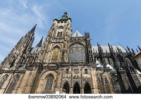 Picture - "St. Vitus Cathedral, Prague Castle, Hradcany, Prague, Czech Republic, Europe". Fotosearch