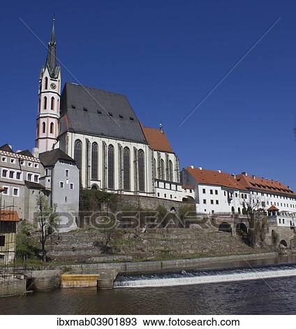 "St. Vitus Church on the Vltava River, Cesky Krumlov, Jihocesky kraj, South Bohemia, Czech Republic, Europe" View Large Photo Image Stock Image - "St. Vitus Church on the Vltava River, Cesky Krumlov, Jihocesky kraj, South Bohemia, Czech Republic, Europe". Fotosearch